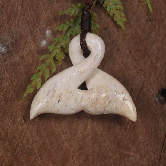 Whale bone Whale Tail Pendant