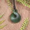 Twist or Pikorua carved from Hapopo Pounamu - NZ Greenstone