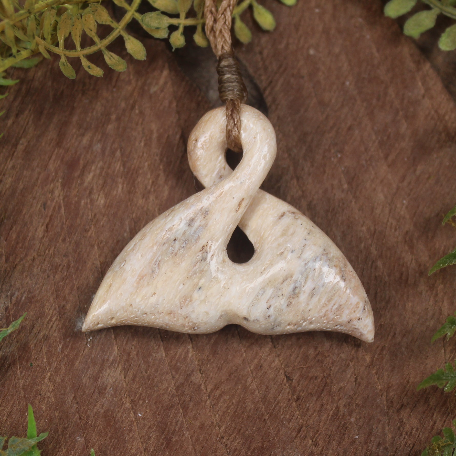 Whale bone Whale Tail pendant
