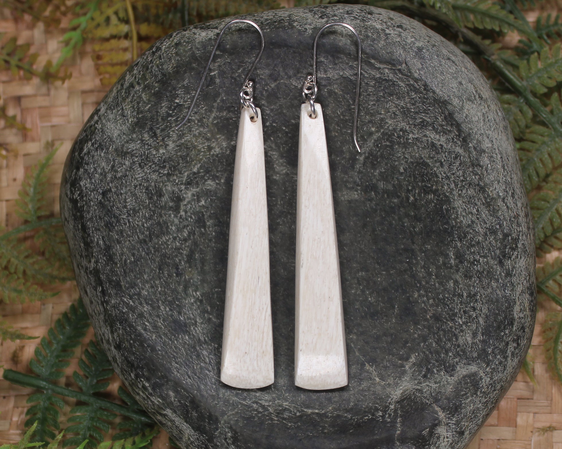 Earrings carved from Whale Bone