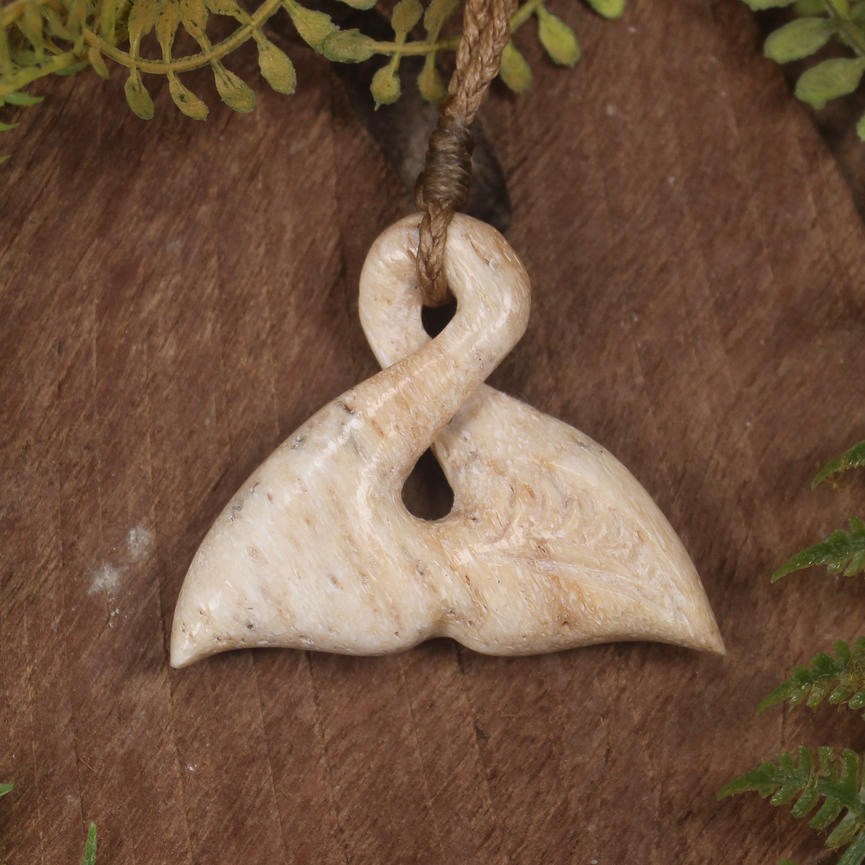 Whale bone Whale Tail pendant