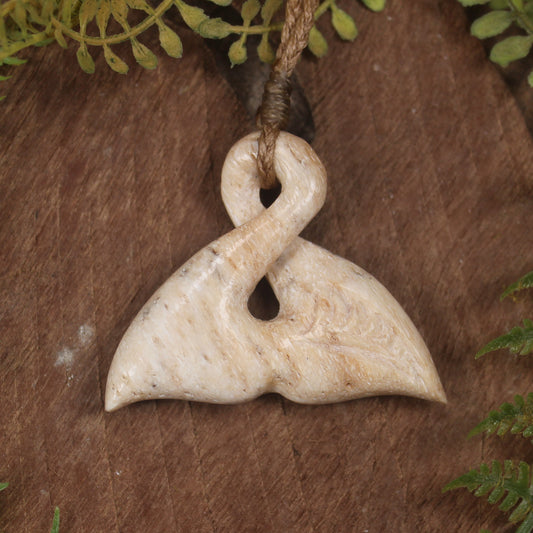 Whale bone Whale Tail pendant