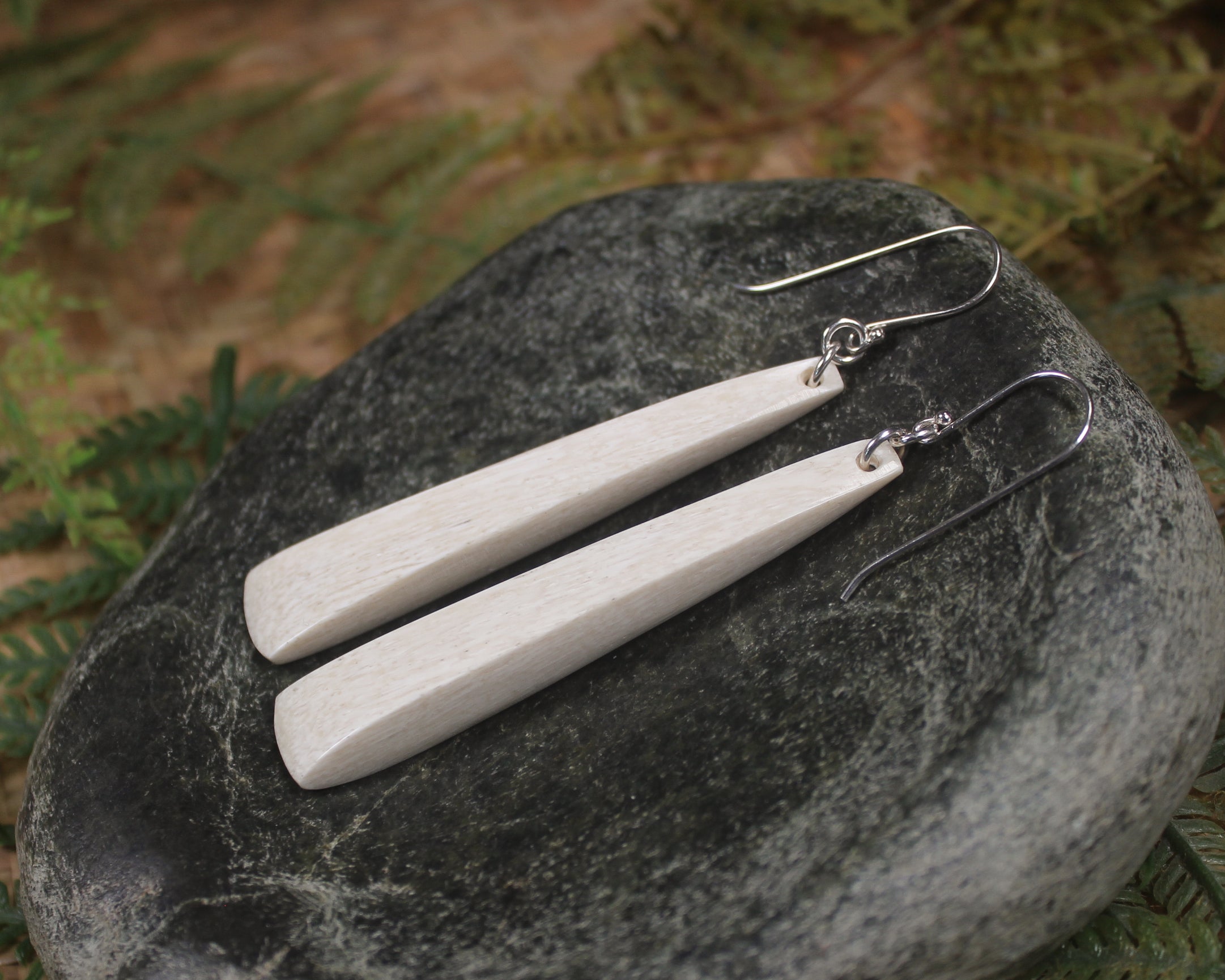 Earrings carved from Whale Bone