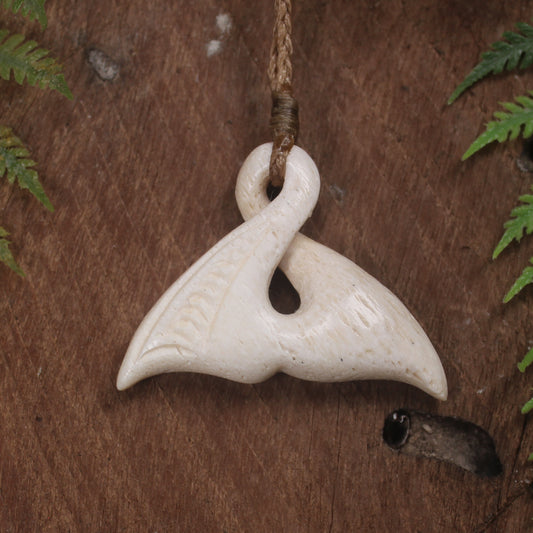 Whale bone Whale Tail Pendant