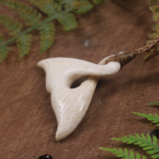 Whale bone Whale Tail Pendant