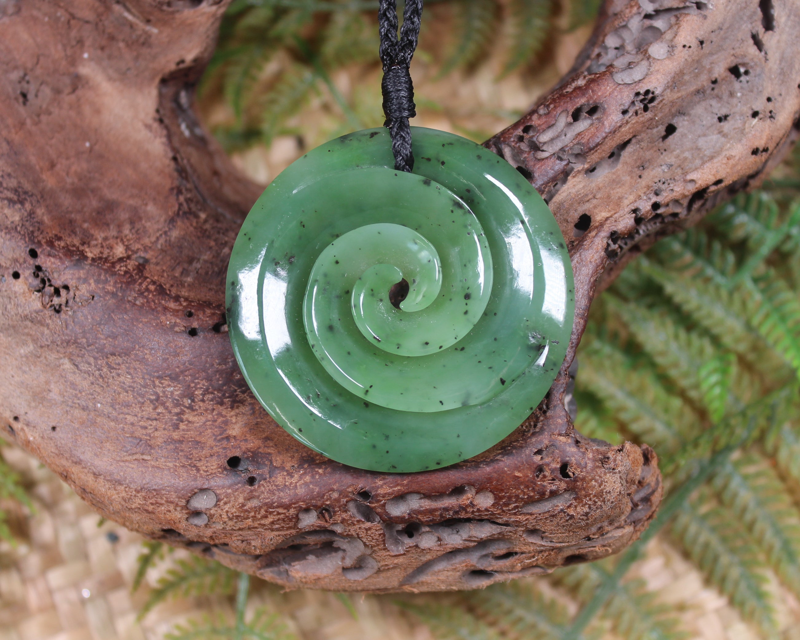 Koru carved from Hapopo Pounamu - NZ Greenstone