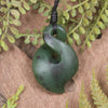 Twist or Pikorua carved from Hapopo Pounamu - NZ Greenstone