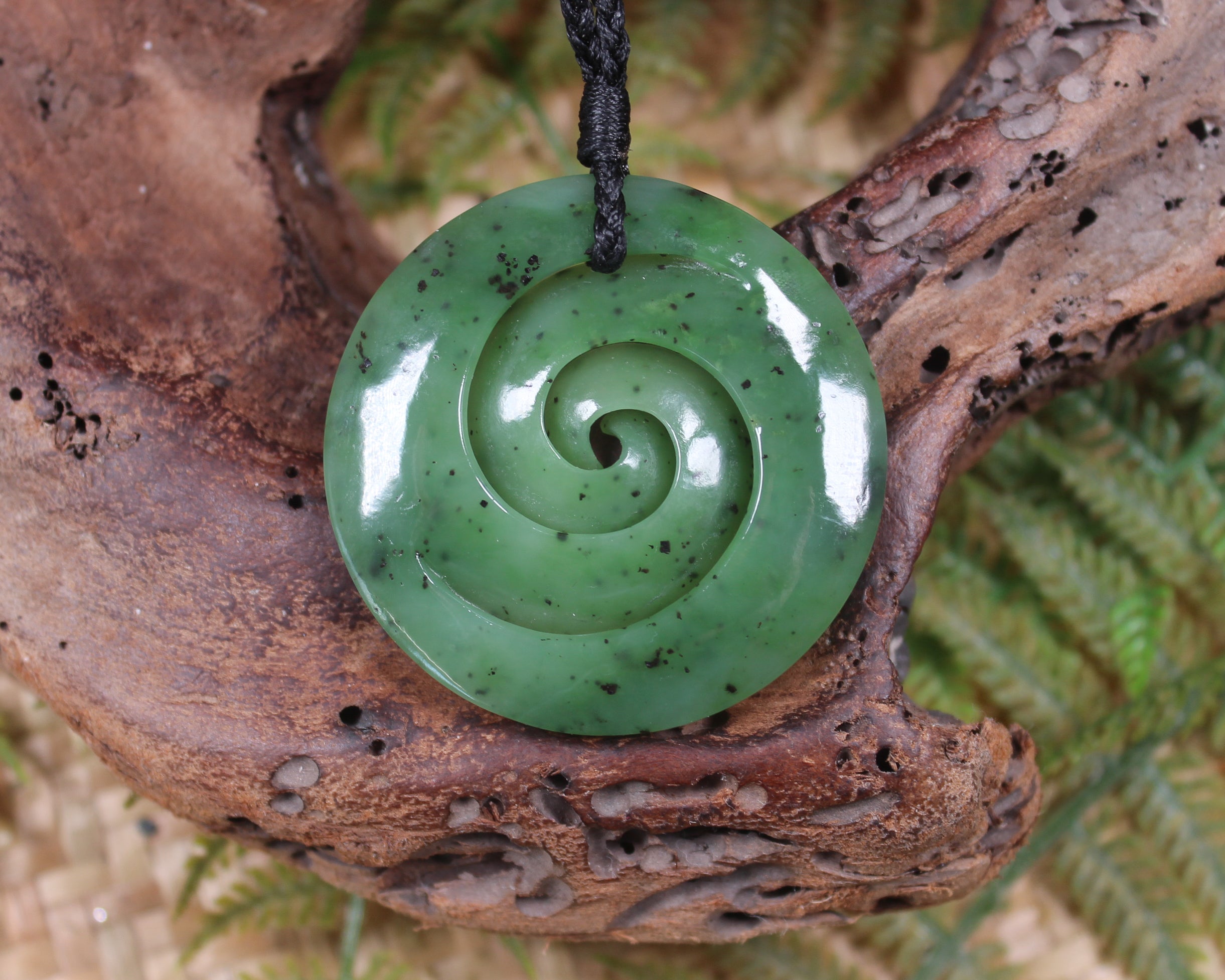 Koru carved from Hapopo Pounamu - NZ Greenstone