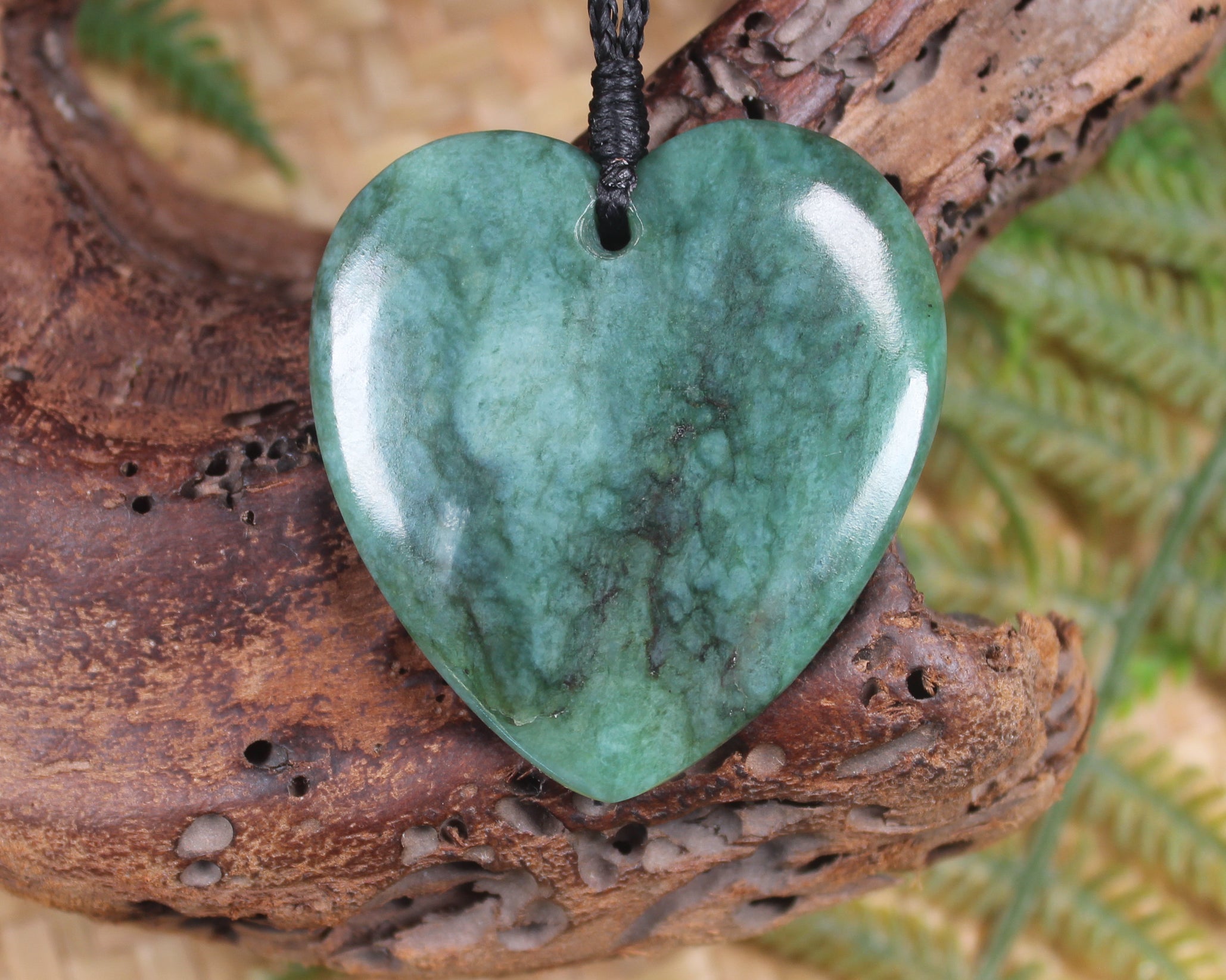 Heart carved from Inanga Pounamu - NZ Greenstone