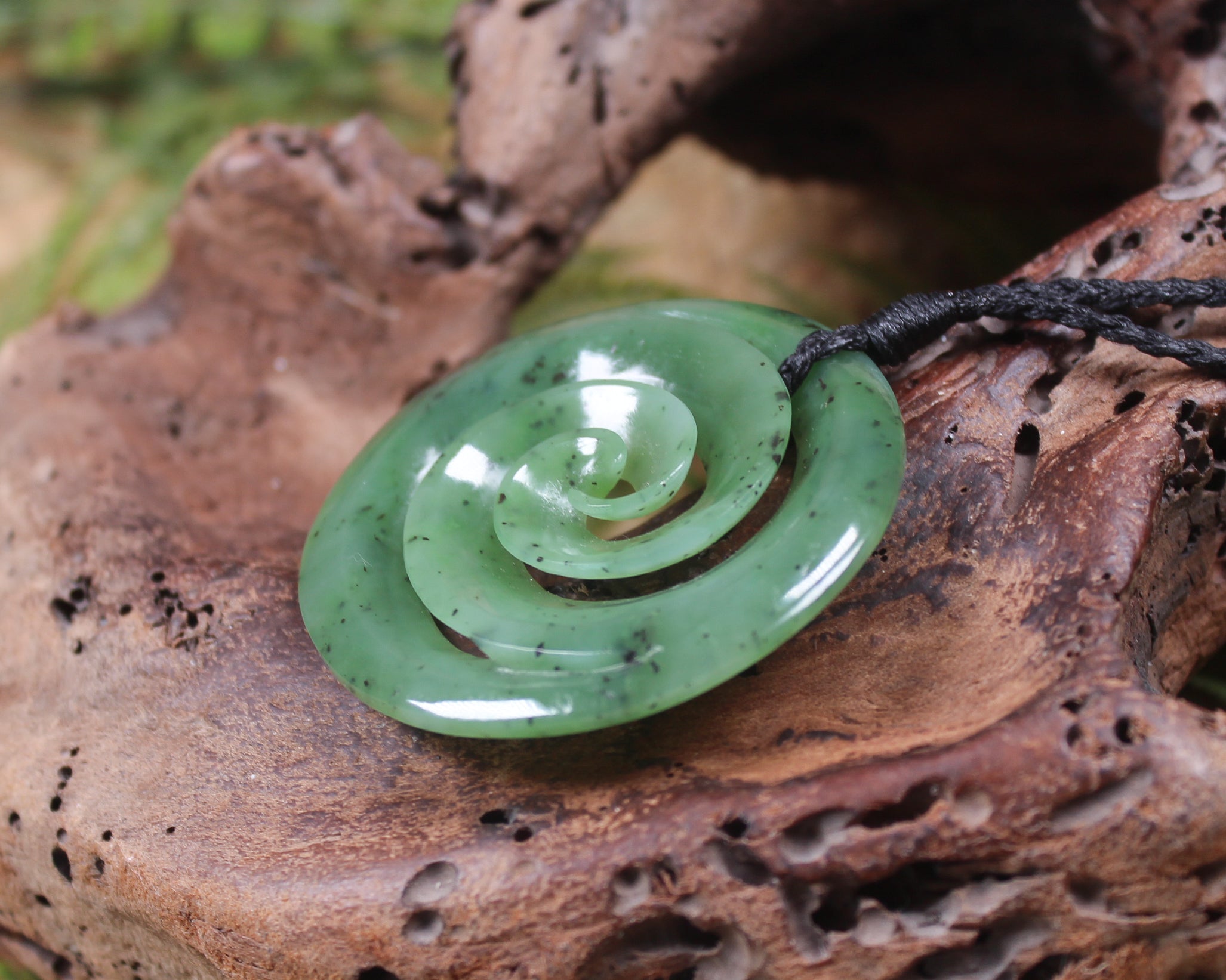 Koru carved from Hapopo Pounamu - NZ Greenstone