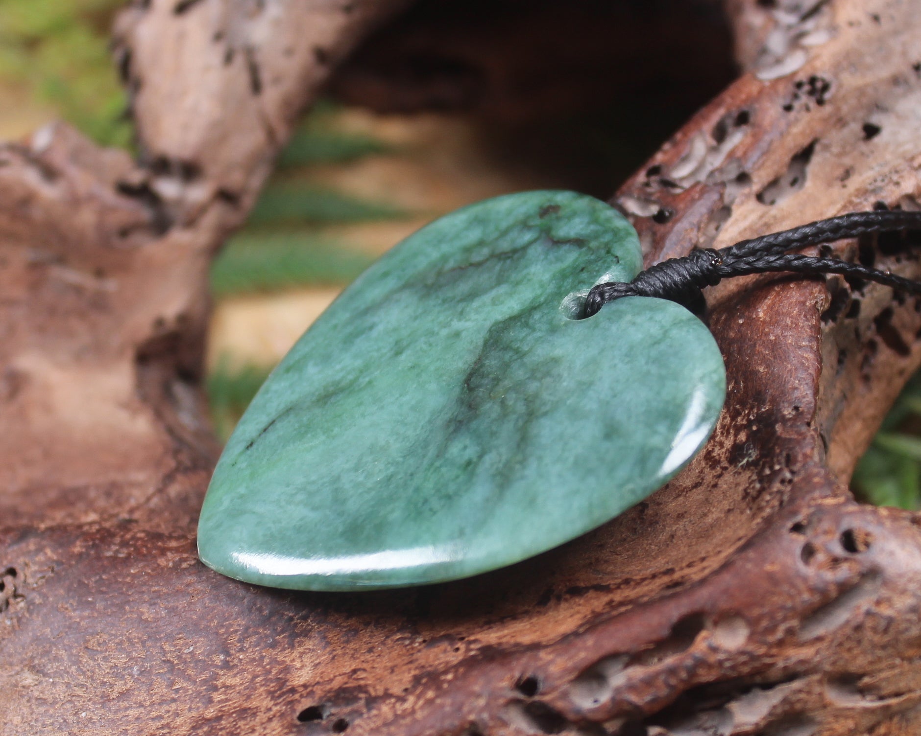 Heart carved from Inanga Pounamu - NZ Greenstone