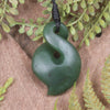 Twist or Pikorua carved from Hapopo Pounamu - NZ Greenstone