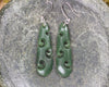 Roimata with Koru earrings carved from Hapopo Pounamu - NZ Greenstone