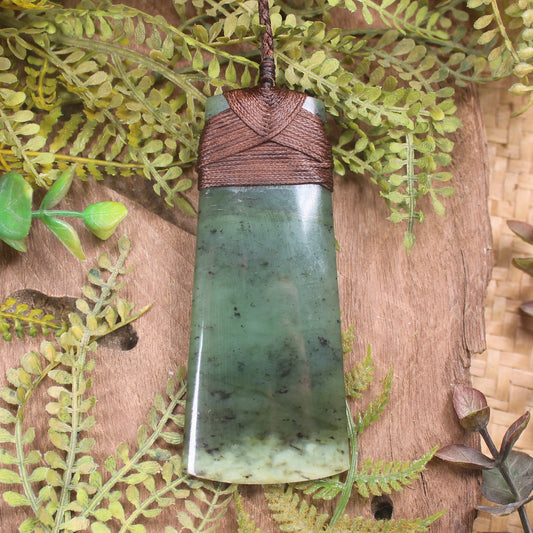 NZ Greenstone Large Toki Pendant (CB569) Hapopo Pounamu