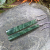 Roimata or Teardrop earrings carved from Kawakawa Pounamu - NZ Greenstone