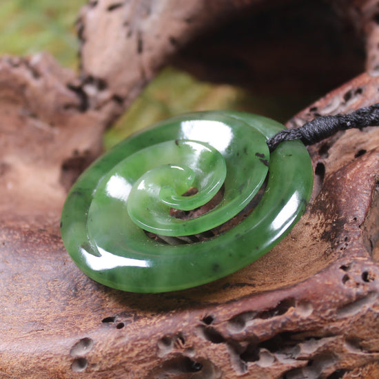 Koru carved from Hapopo Pounamu - NZ Greenstone