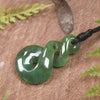 Twist or Pikorua carved from Hapopo Pounamu - NZ Greenstone
