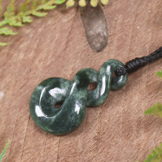 Twist carved from Kawakawa Pounamu - NZ Greenstone