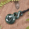 Twist carved from Kawakawa Pounamu - NZ Greenstone