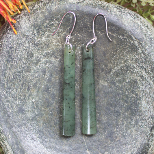 Hapopo Pounamu Roimata earrings - NZ Greenstone
