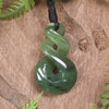 Twist or Pikorua carved from Hapopo Pounamu - NZ Greenstone