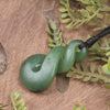 Twist or Pikorua carved from Hapopo Pounamu - NZ Greenstone