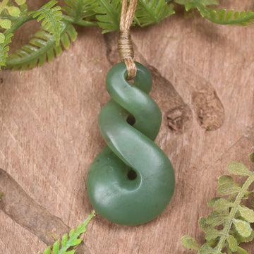 Twist or Pikorua carved from Hapopo Pounamu - NZ Greenstone