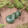 Twist or Pikorua carved from Hapopo Pounamu - NZ Greenstone