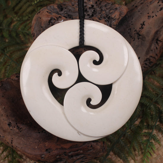 Koru sculpture carved from Whale Bone