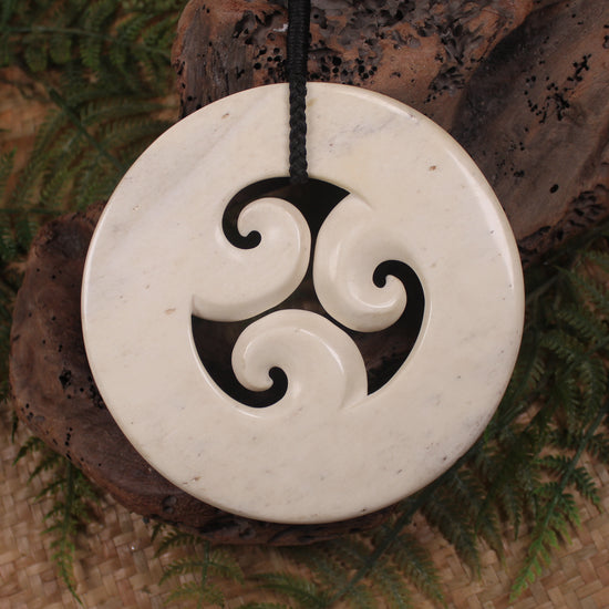 Koru sculpture carved from Whale Bone