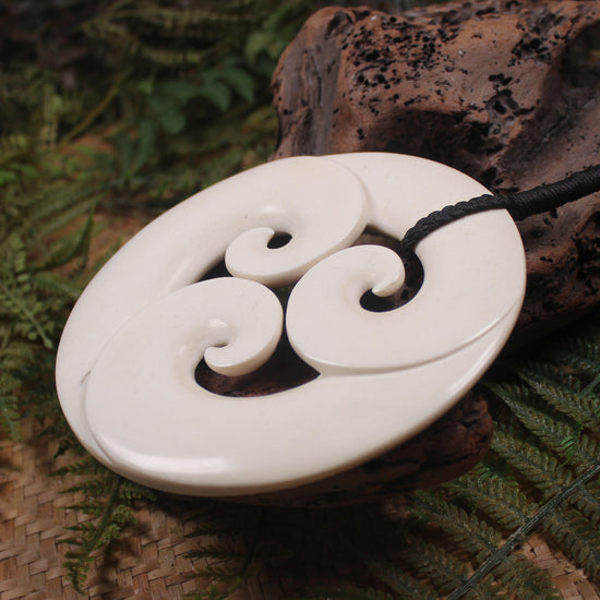 Koru sculpture carved from Whale Bone
