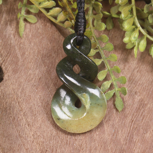 Twist carved from Rimu Pounamu - NZ Greenstone