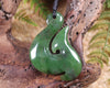 Hei Matau or Fish Hook carved from Hapopo Pounamu - NZ Greenstone