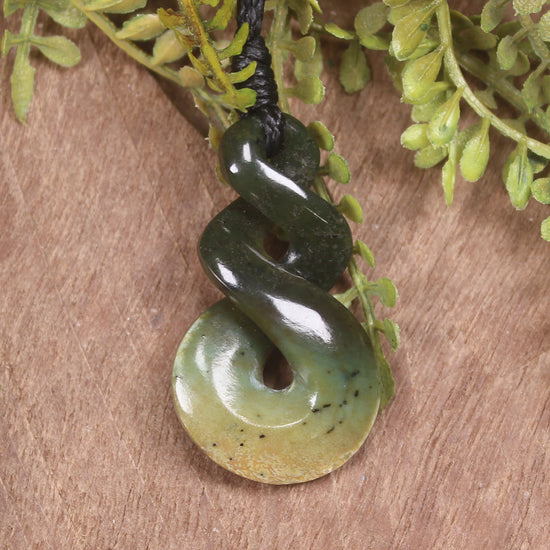 Twist carved from Rimu Pounamu - NZ Greenstone