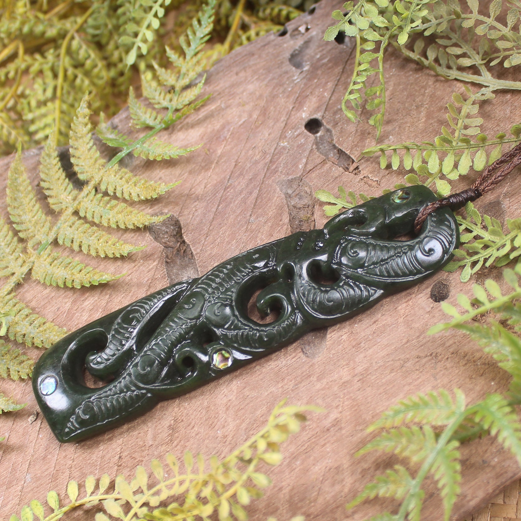 Manaia pendant carved from Rimu Pounamu - NZ Greenstone