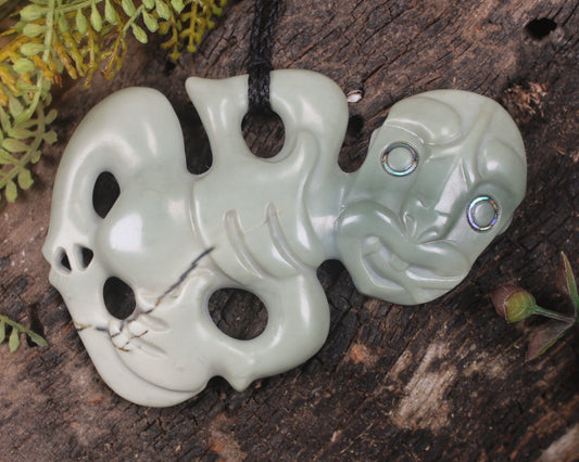 Hei Tiki carved from Inanga Pounamu - NZ Greenstone
