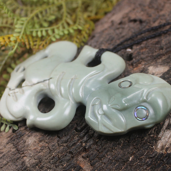 Hei Tiki carved from Inanga Pounamu - NZ Greenstone