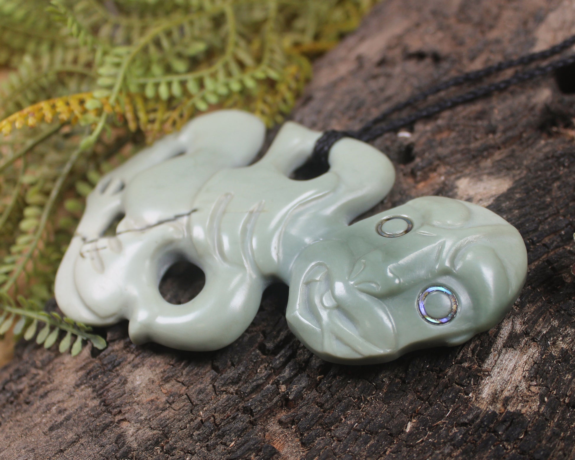 Hei Tiki carved from Inanga Pounamu - NZ Greenstone