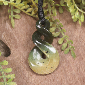 Twist carved from Rimu Pounamu - NZ Greenstone