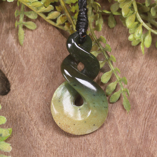Twist carved from Rimu Pounamu - NZ Greenstone