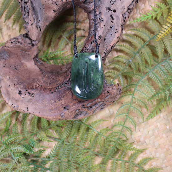 Breast plate or Shield carved from Flower Jade Pounamu - NZ Greenstone