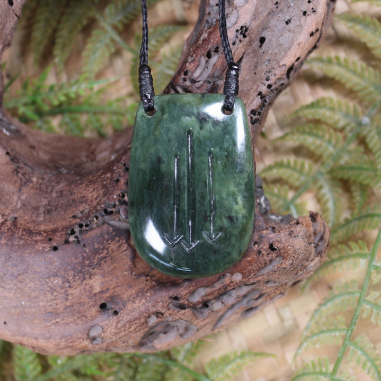 Breast plate or Shield carved from Flower Jade Pounamu - NZ Greenstone