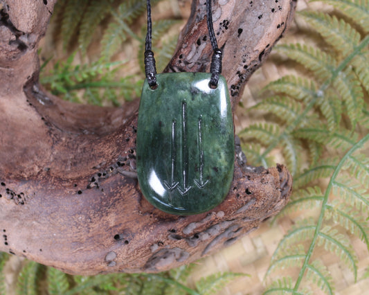 Breast plate or Shield carved from Flower Jade Pounamu - NZ Greenstone