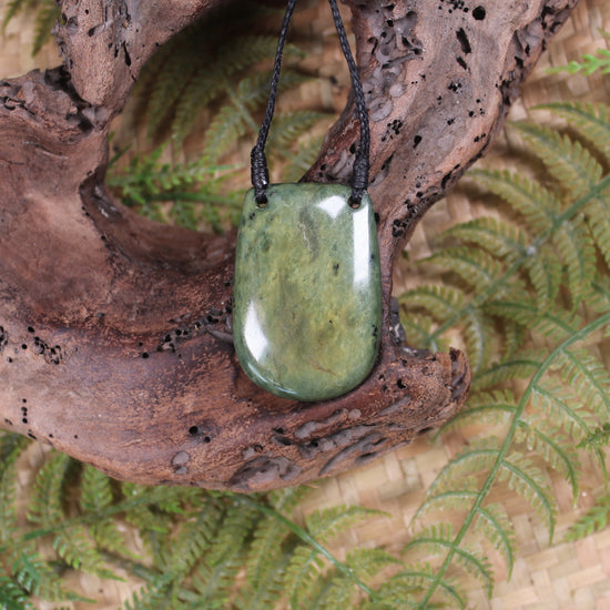 Breast plate or Shield carved from Flower Jade Pounamu - NZ Greenstone