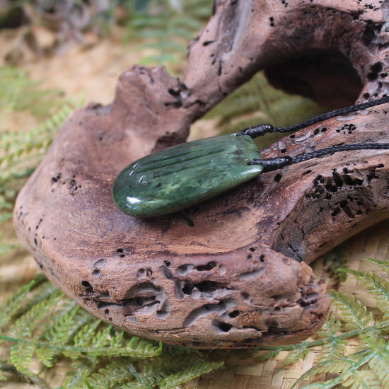 Breast plate or Shield carved from Flower Jade Pounamu - NZ Greenstone