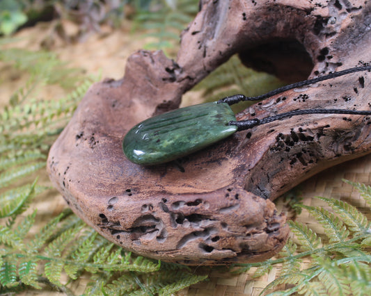 Breast plate or Shield carved from Flower Jade Pounamu - NZ Greenstone