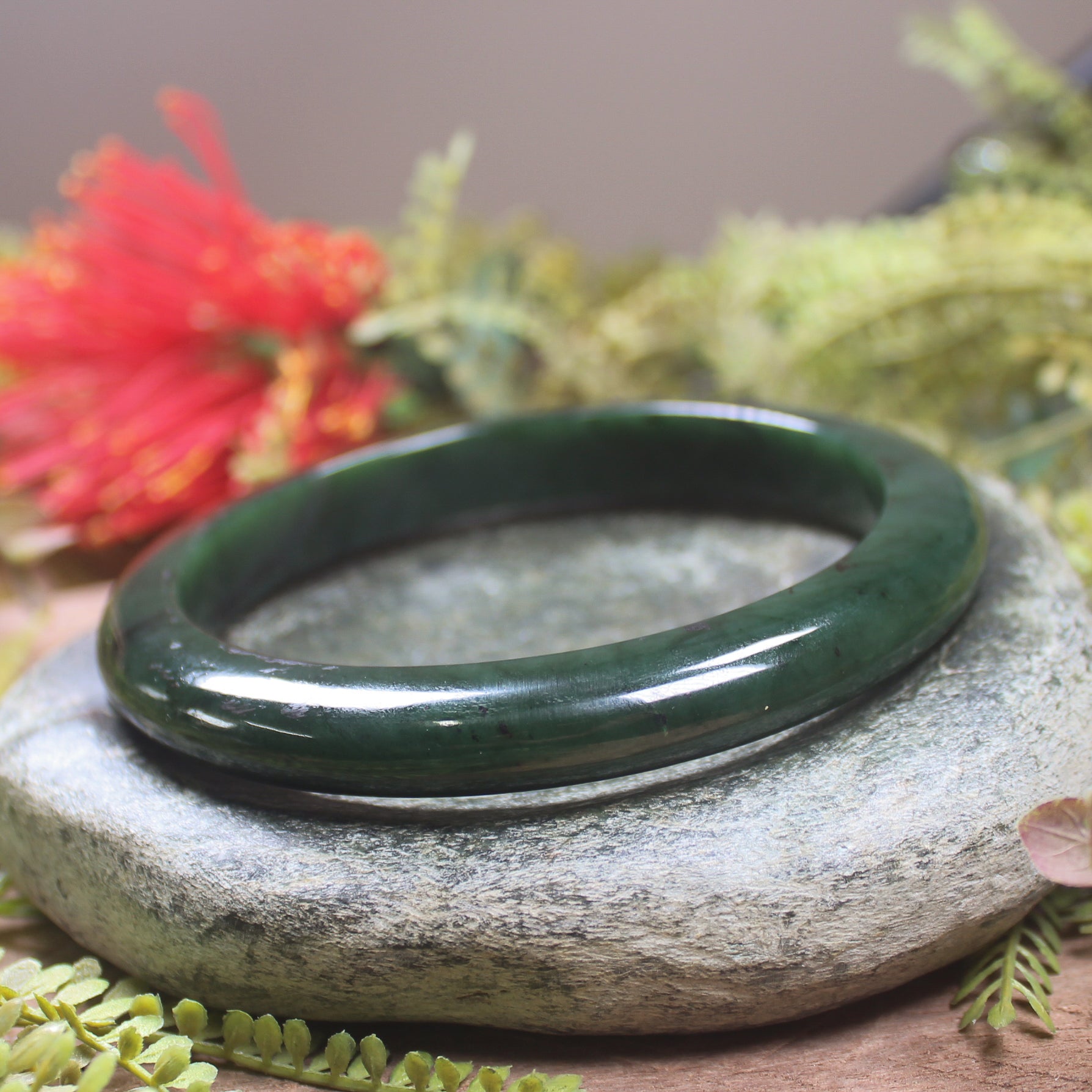 Bangle carved from Kawakawa Pounamu - NZ Greenstone