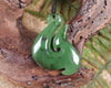 Hei Matau or Fish Hook carved from Hapopo Pounamu - NZ Greenstone
