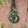 Twist or Pikorua carved from Hapopo Pounamu - NZ Greenstone