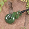 Twist or Pikorua carved from Hapopo Pounamu - NZ Greenstone